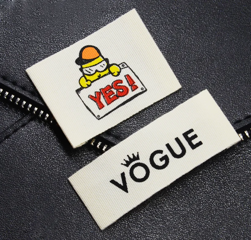 Gold Design Logo Garment Center Fold Tags Customized Clothing Jacquard Iron Private Woven Patch