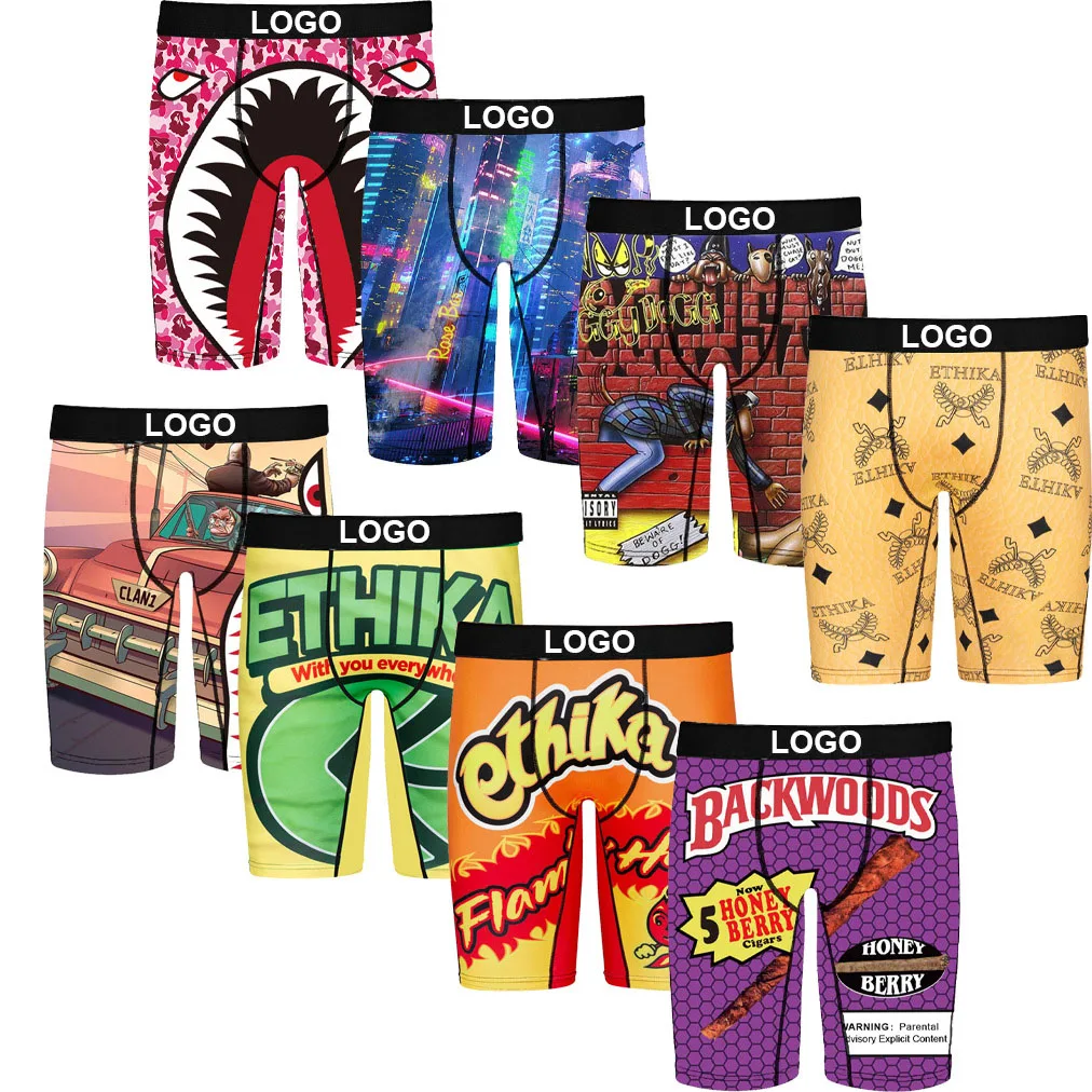 OEM 2022 Wholesale Men Underwear Print Boxer Briefs Shorts Male Plus Size Underwear