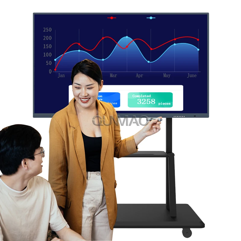 75 дюймов смарт-телевизор 4k UI ultra hd led qunmao сенсорный экран Смарт-плата 65/75 интерактивная доска