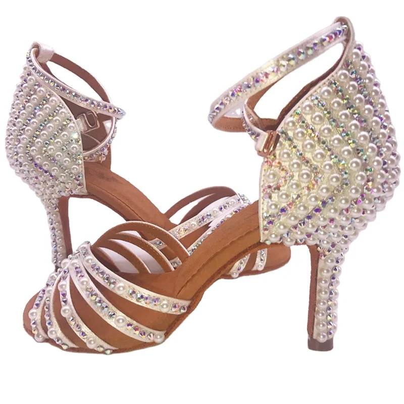 
Women Professional Dancing Shoes Ballroom Dane Shoes For Women Rhinestone Salsa Dance Shoes 