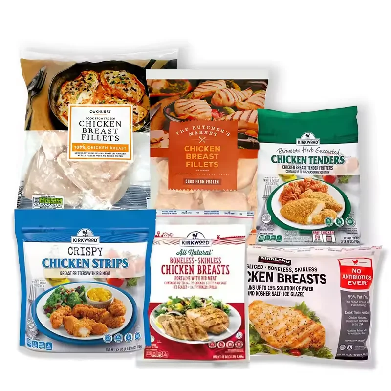 Heat Seal Gravure Printing Meat Dumplings Seafood Potato Frozen French Fries Bags Vegetable Frozen Chicken Packaging