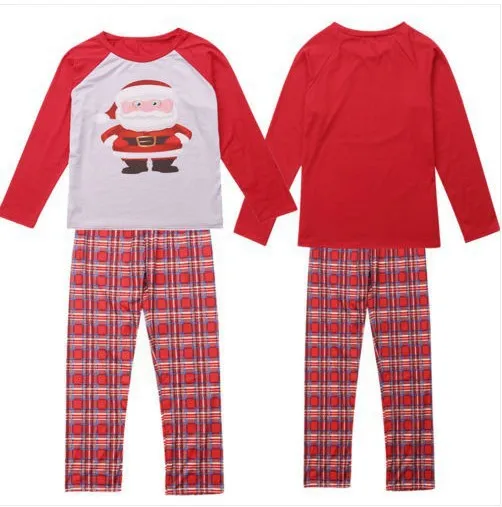 Brand New Red Plaid 2Pcs Casual Set Christmas Pyjamas Family Long Sleeve Tops+Pants Parent