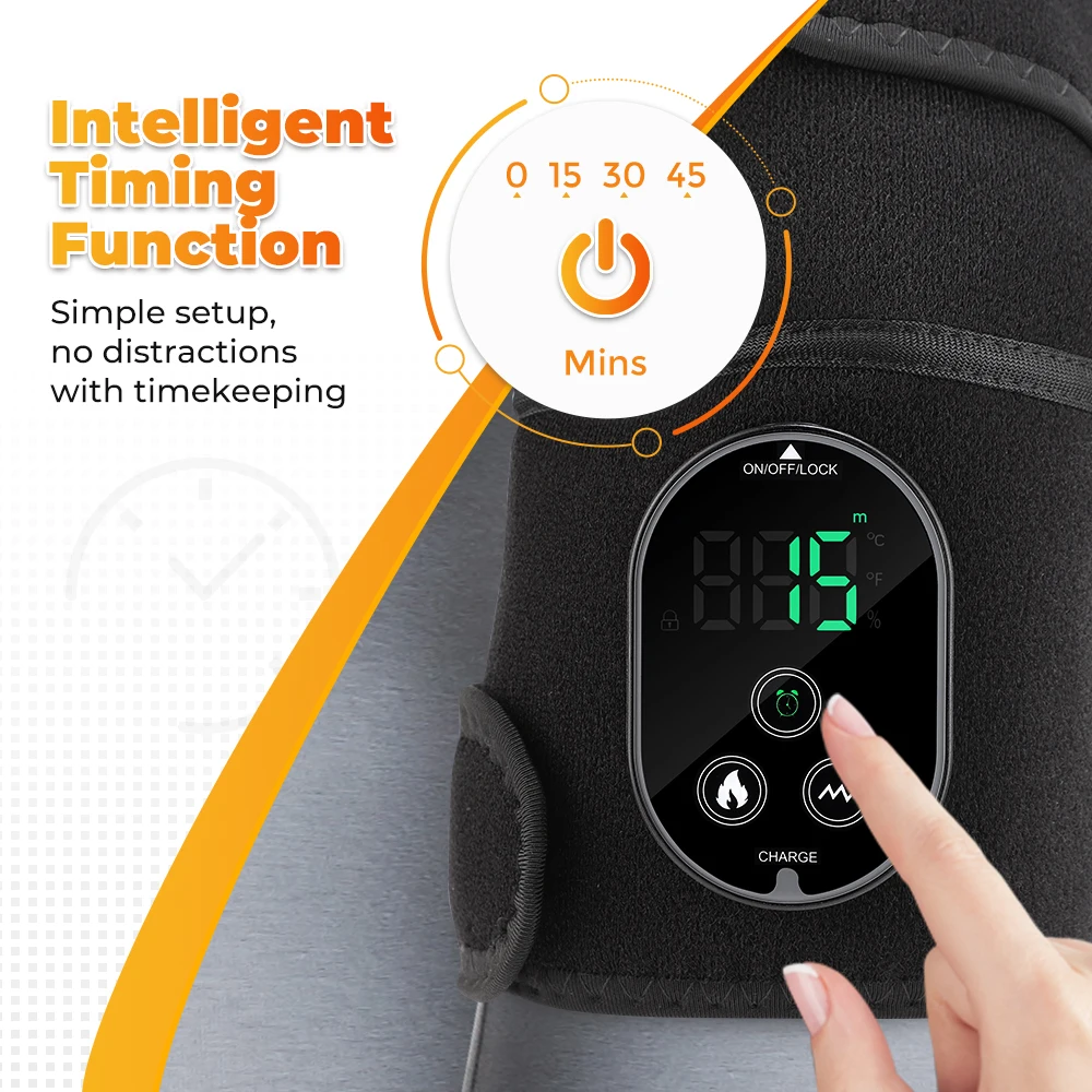 3 in 1 Cordless Vibration Elbow Shoulder Pads Massage Belt Electric Heating Knee Brace Massager