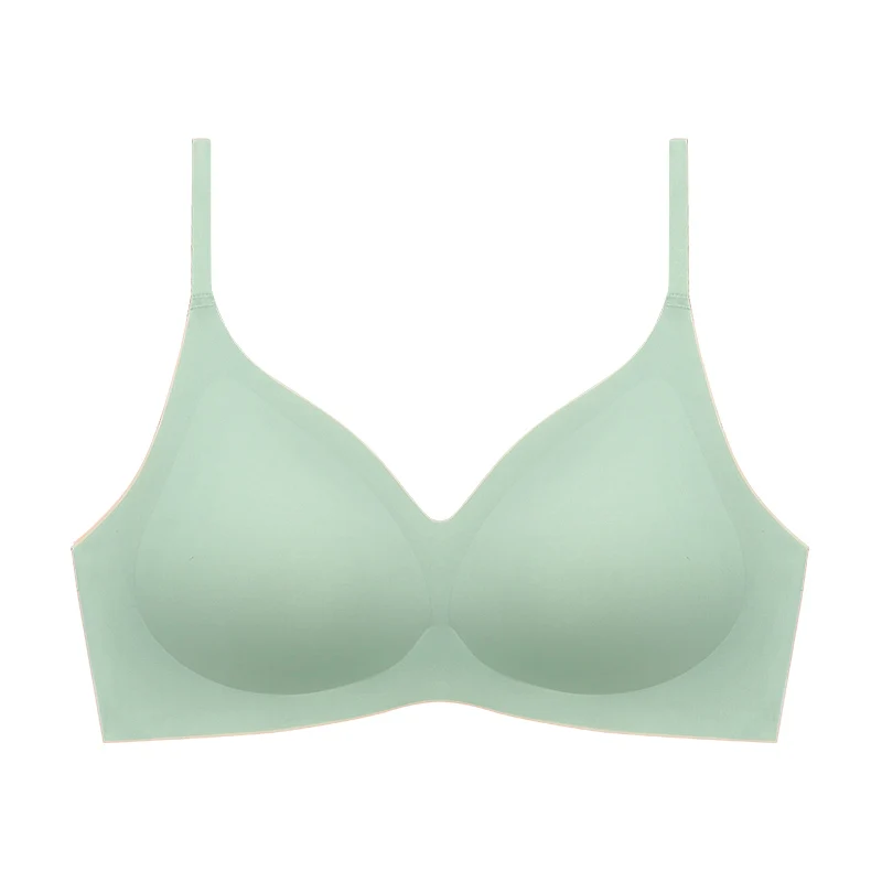 2024 New Japanese Ladies One Piece Seamless Female Bra Plain Double Layered Sports Yoga Bra