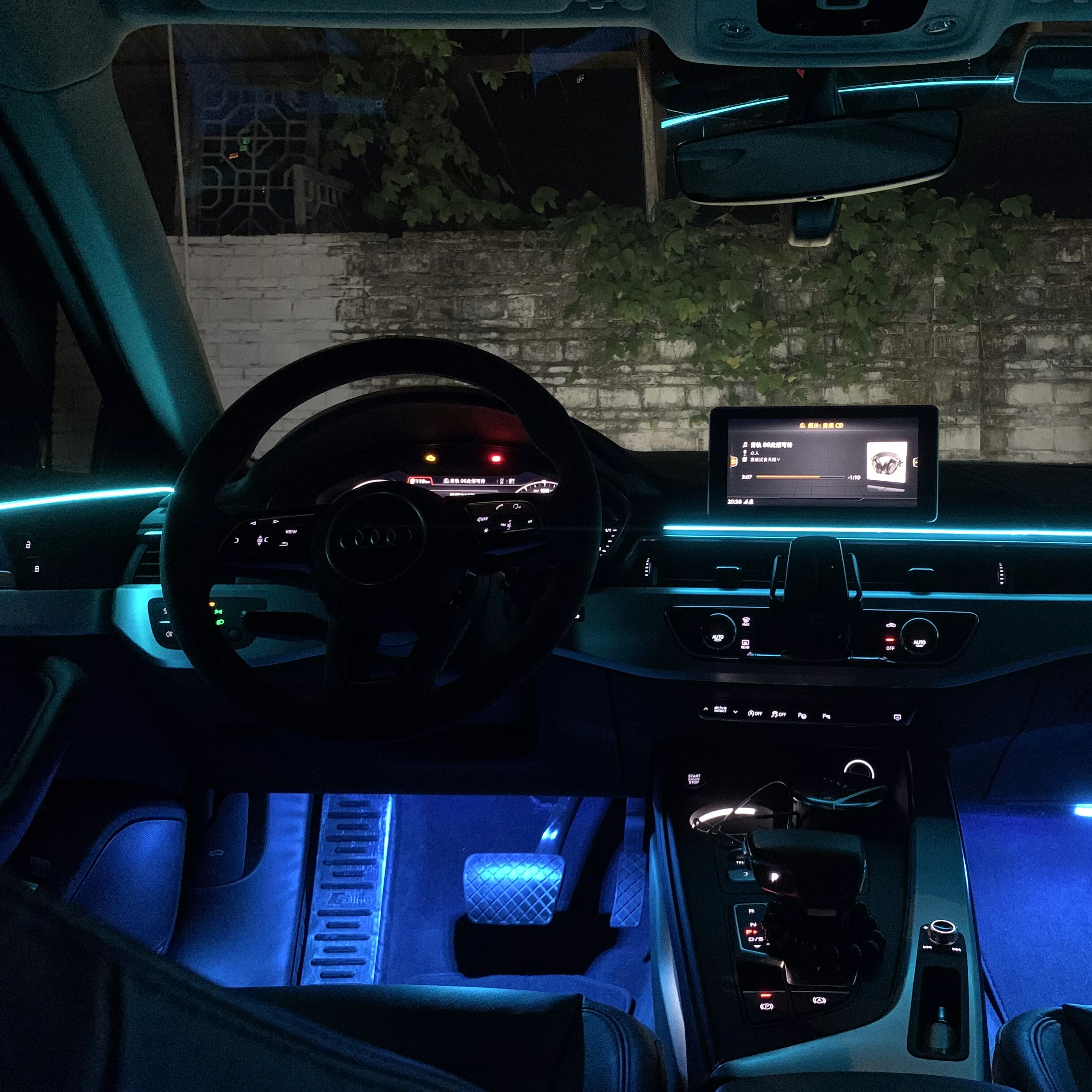 Two zone control RGB colors Drag 18 interior decoration atmosphere light 12V LED strip car led strips app ambient light