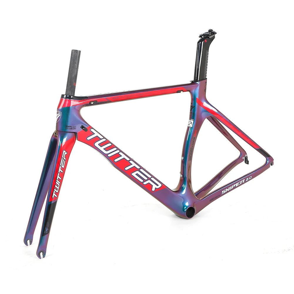 Newest CE Toray discolour  light weigh EPS Aero bicycle frame carbon road bike