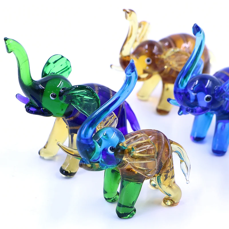 Multicolor Collection Drunk Glass  Large Blue Elephant Statue Decoration Pictures Sculpture