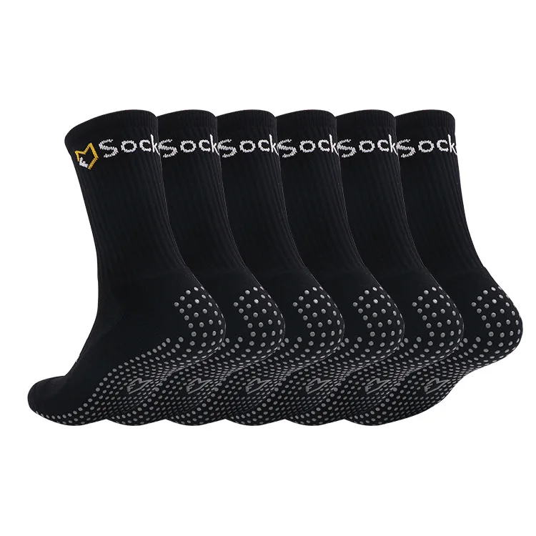 High Quality Cotton Knit Crew Sport Soccer Grip Socks Trainer Anti Slip Football Socks