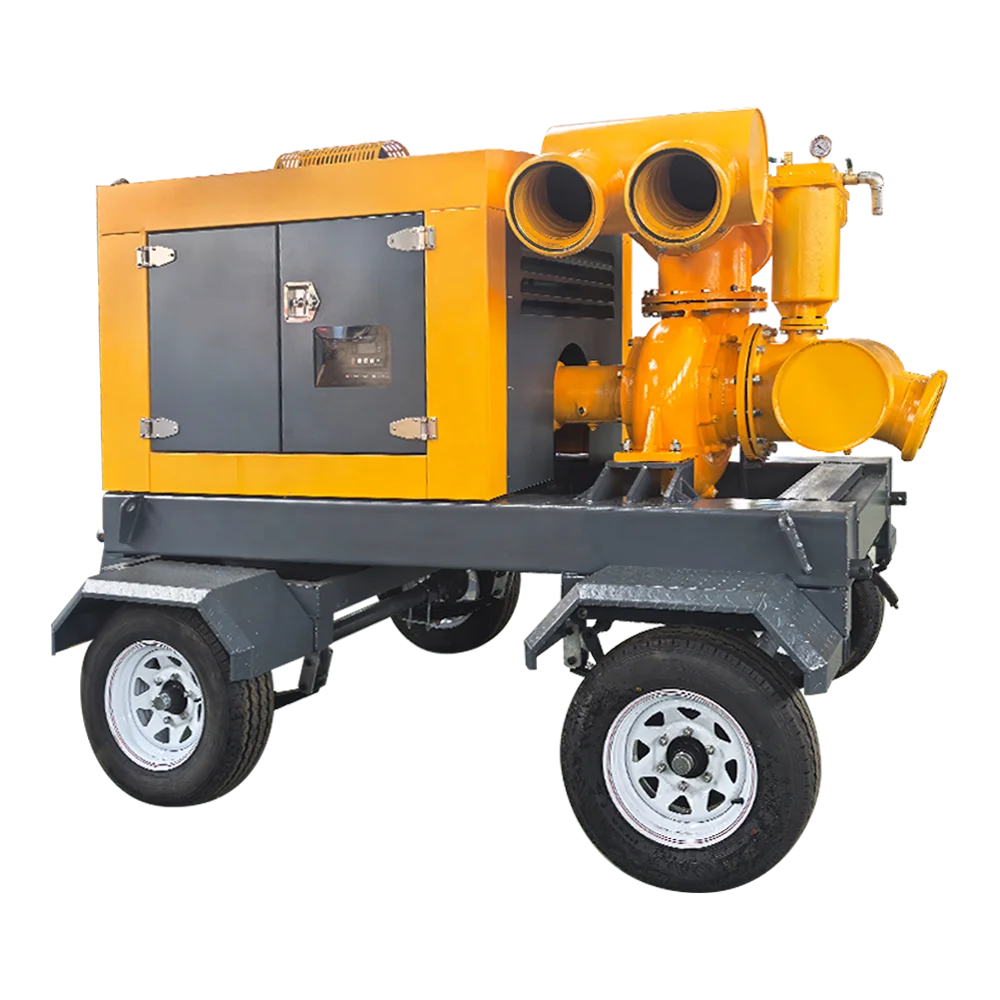 High efficiency self suction mine flushing diesel engine centrifugal water pump
