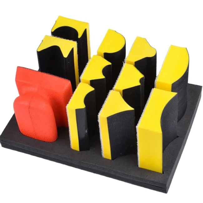 11Pcs Foam Hand Grinding Sanding Blocks Set Assorted Shaped Sponge Sand Block Kit Handheld Sponge Sanding Block