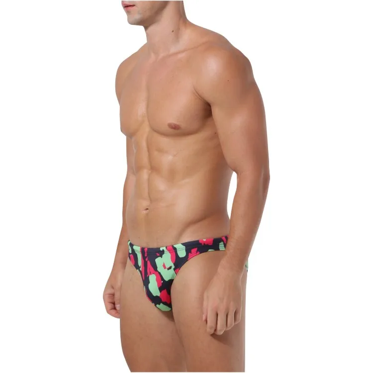 Factory Custom made print swim thongs polyester beachwear men swim brief