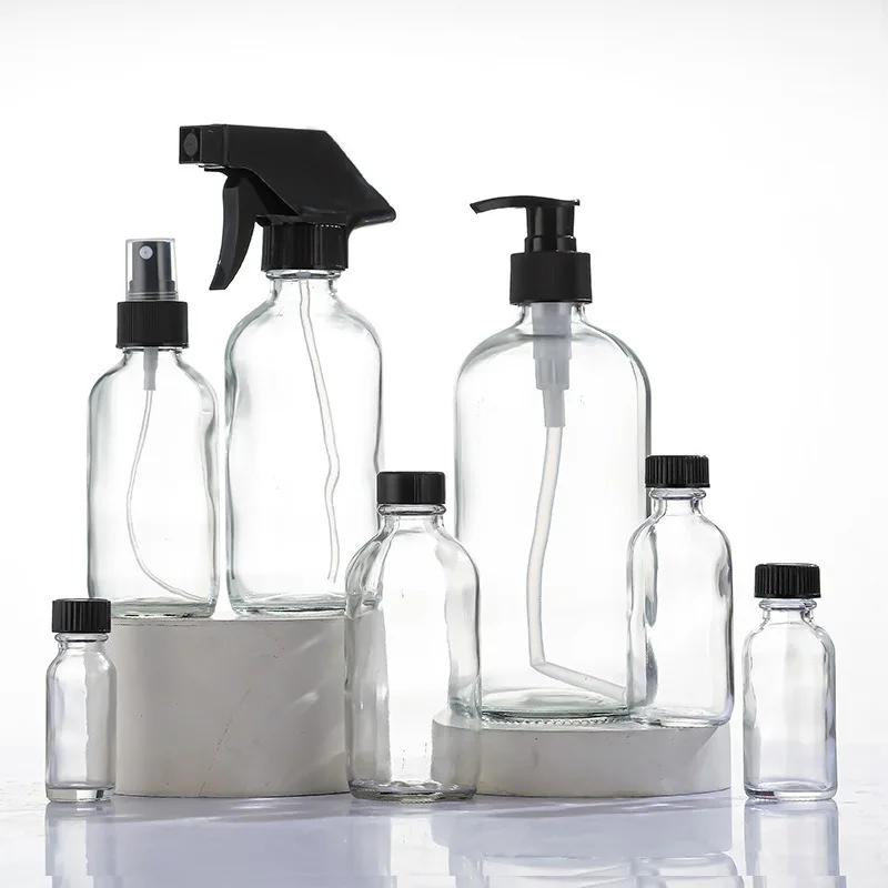 15ml 30ml 60ml 120ml 240ml 480ml 1/2oz 1oz 2oz 4oz 8oz 16oz Amber Boston Glass Bottles With Black Cone Lines Caps