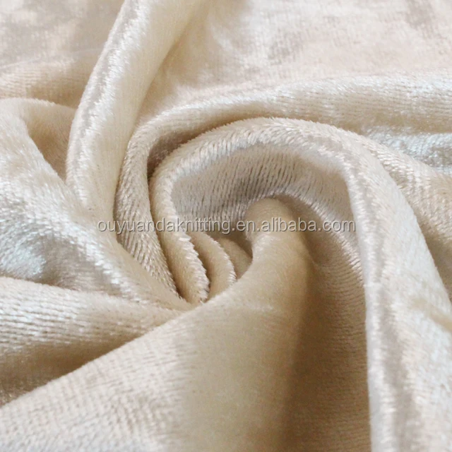 Warp Knitting Polyester Lycra Spandex Black Color Crushed Ice Velvet Fabric