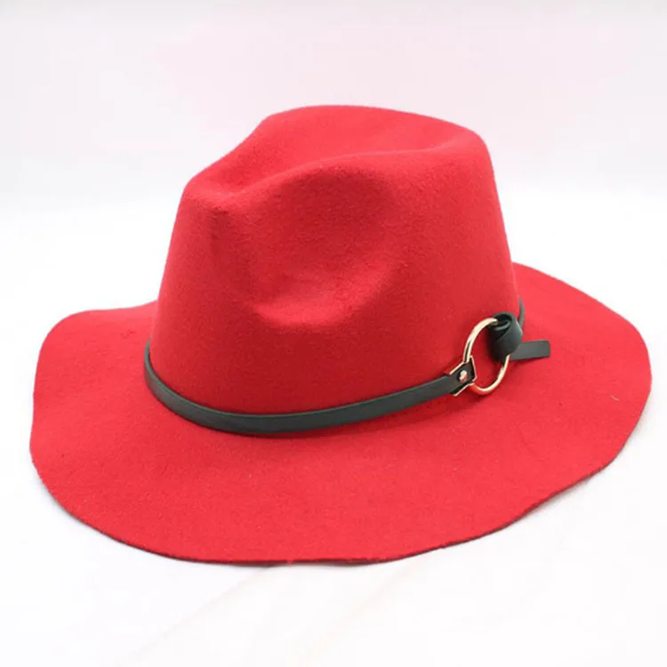 wholesale custom logo head cap fashionable oversized blue soft felt fedora hat winter luxury cap for men women