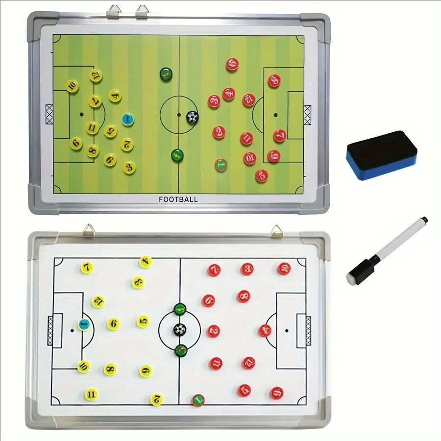 Football Coaches Board With Aluminum Alloy Frame, Magnetic Football Teaching Board, Wall-mounted Competition Training Coaches