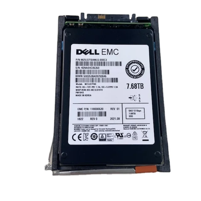 MZILS7T6HMLS-000C3 DELL UNITY 680f 7,68 Тб PM1643 12 Гб/с SAS SSD 118000520