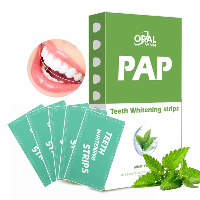 Blanqueador Dental Activated Charcoal Dissolving Teeth Whitening Strips 21 Treatments Pap Strip Teeth Whitener Custom Logo