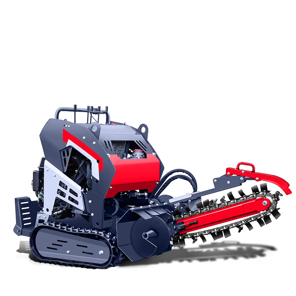 Kmaxpower 20hp Hydraulic Four Stroke trencher Self Propelled Trencher  27pcs teeth Chainsaw Forestry Digging Machine