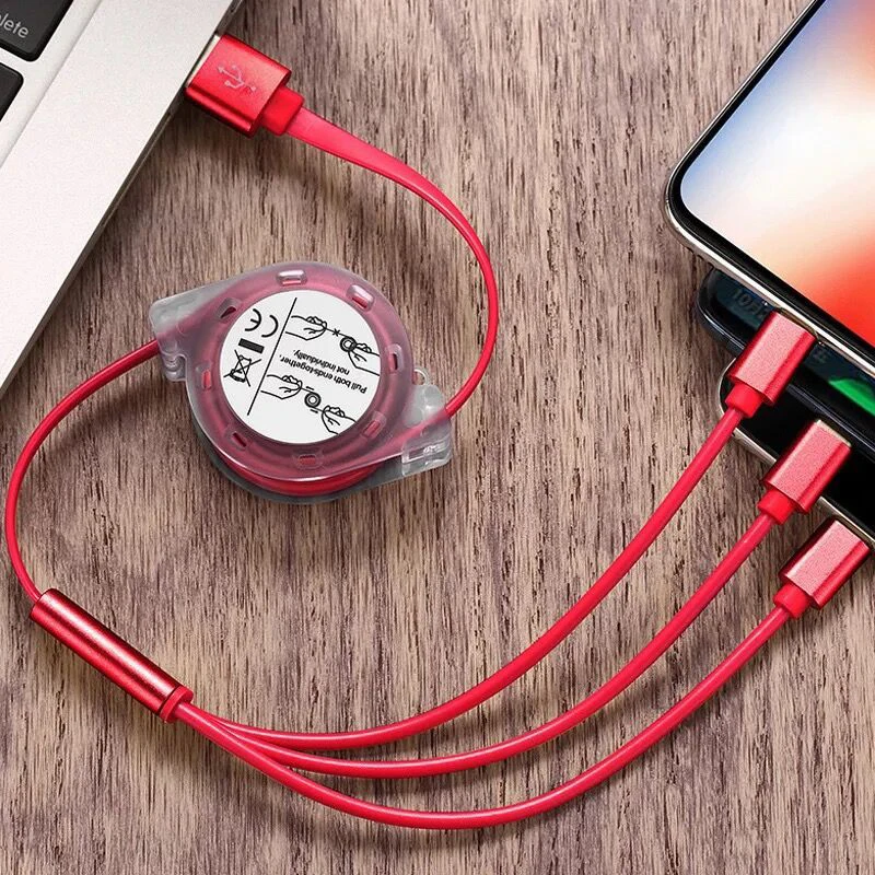 JX759 Mobile Phone Sync Data Cable 3 in 1 Micro Multi USB Charger Cable Customizable For iphone Charging Usb Cable with logo