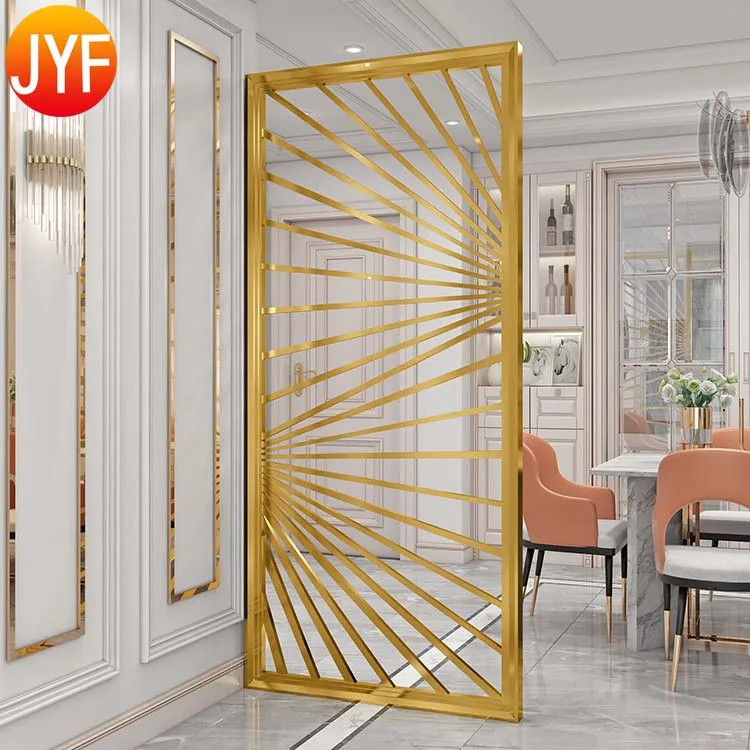 ZZ9948 Gold Room Splitter Stainless Steel Room Partition Divider Hanging Room Partition