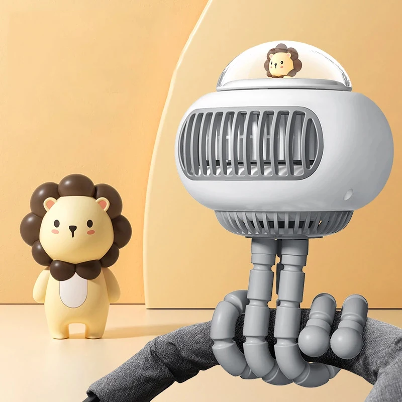 USB Mini Rechargeable Fan for Baby Stroller Handy Bladeless Turbo Outdoor Portable Hand Fan 3600mAh Large Battery Summer Fan