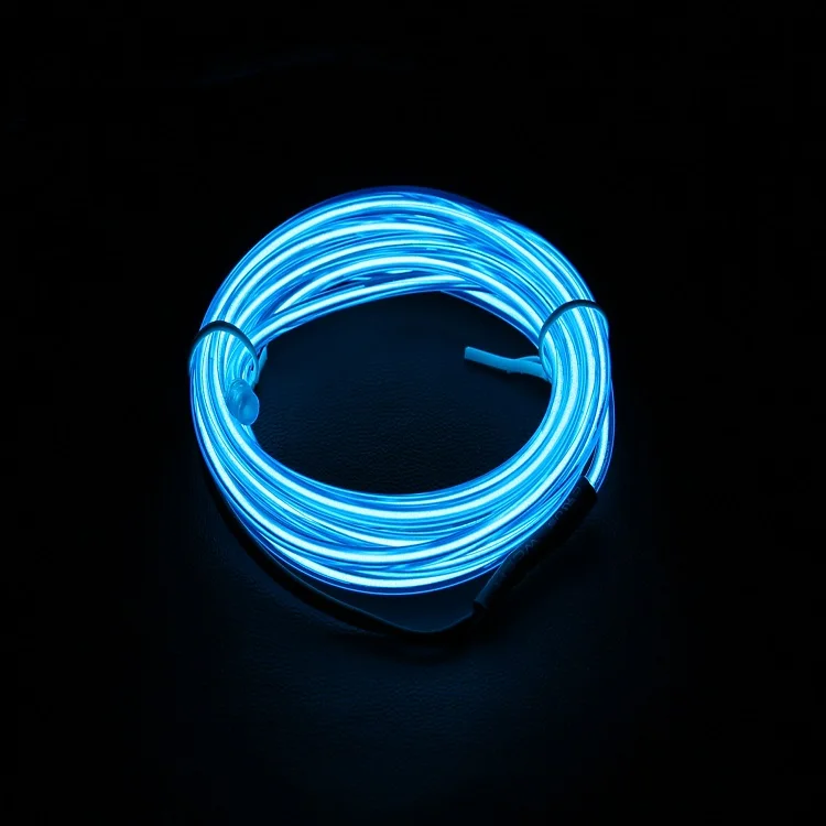 Fashion Neon EL Colorful RGB Wire Flexible Light Up Wire with waterproof Battery Pack