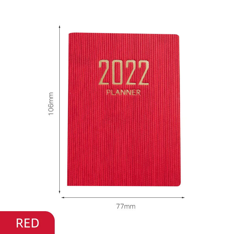 2022 Mini A7 Agenda Faux Leather Notebook 365 Cute Students Portable Planner for School Outdoor Travel Pocket Journal