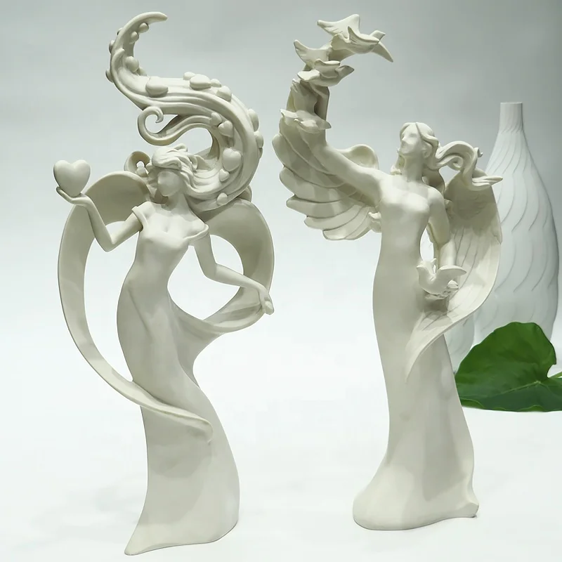 
Hot sell new custom indoor angel figurine hotel statue decoration sculptures home decor resin modern art sculpture 