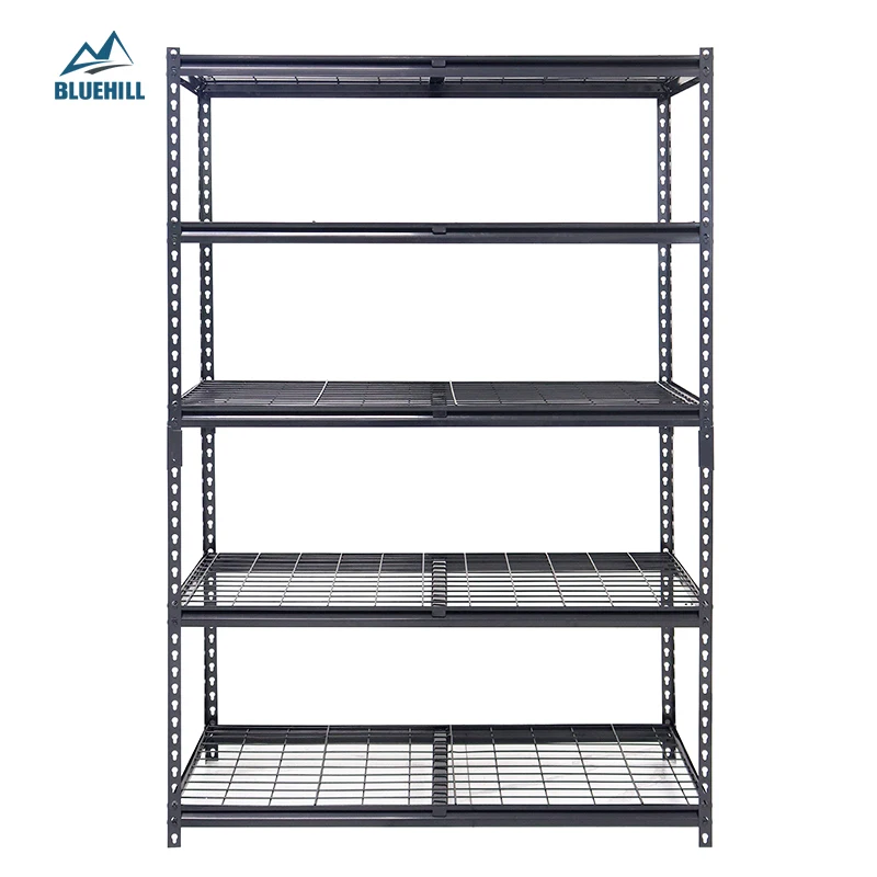 800lbs/ layers Heavy duty 5 layers garage boltless storage racks anaqueles with wire shelves