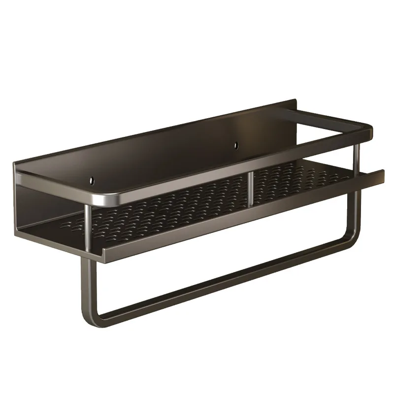 Daily home use fashionable towel hanger modern bathroom shower shelf organizer 2 tier