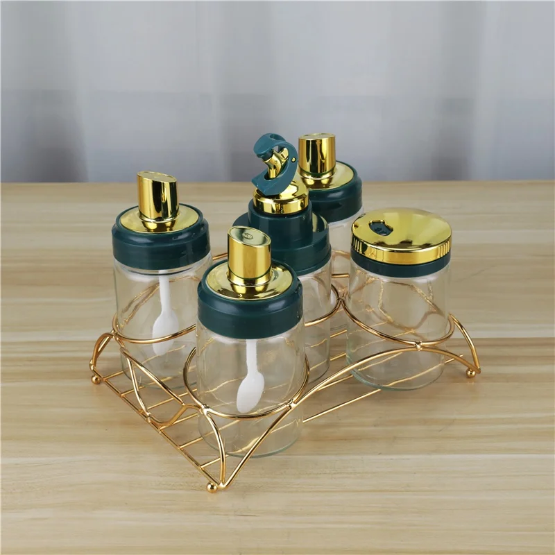 Kitchen Seasoning Condiment 5pcs Set Spice Food Storage for Salt and Pepper Shaker