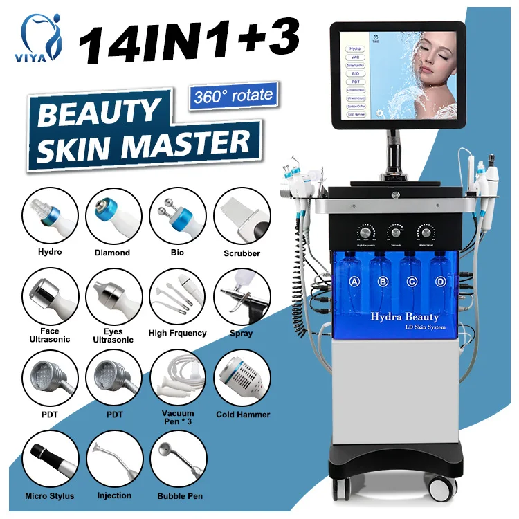 14 in 1 oxygeneo facial machine skin care vacuum bipolar rf  hydrofacial machine hydro facials  for Aesthetic medicine
