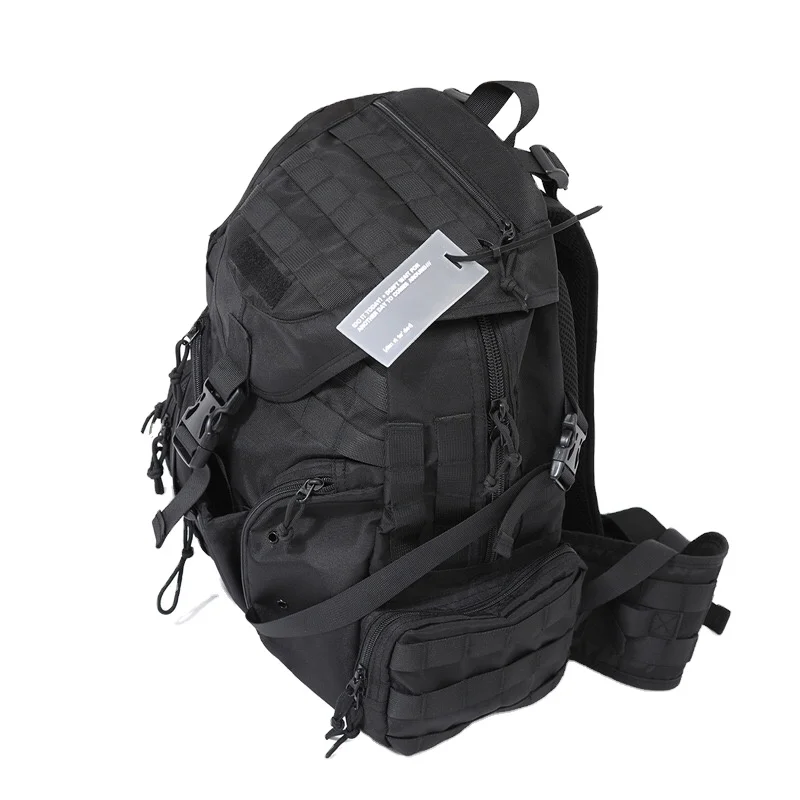 Functional Backpack Fashion Laptop Bag Female Travel Bag Mountaineering Waterproof 1000D Nylon Black Double Shoulder Backpack