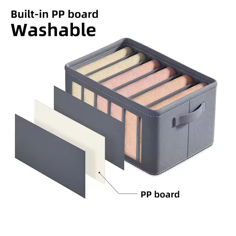 Newly Upgraded Large Size Clothes Organizer Non-woven Wardrobe Drawer Organizer Clothes Pants Jeans Storage Box