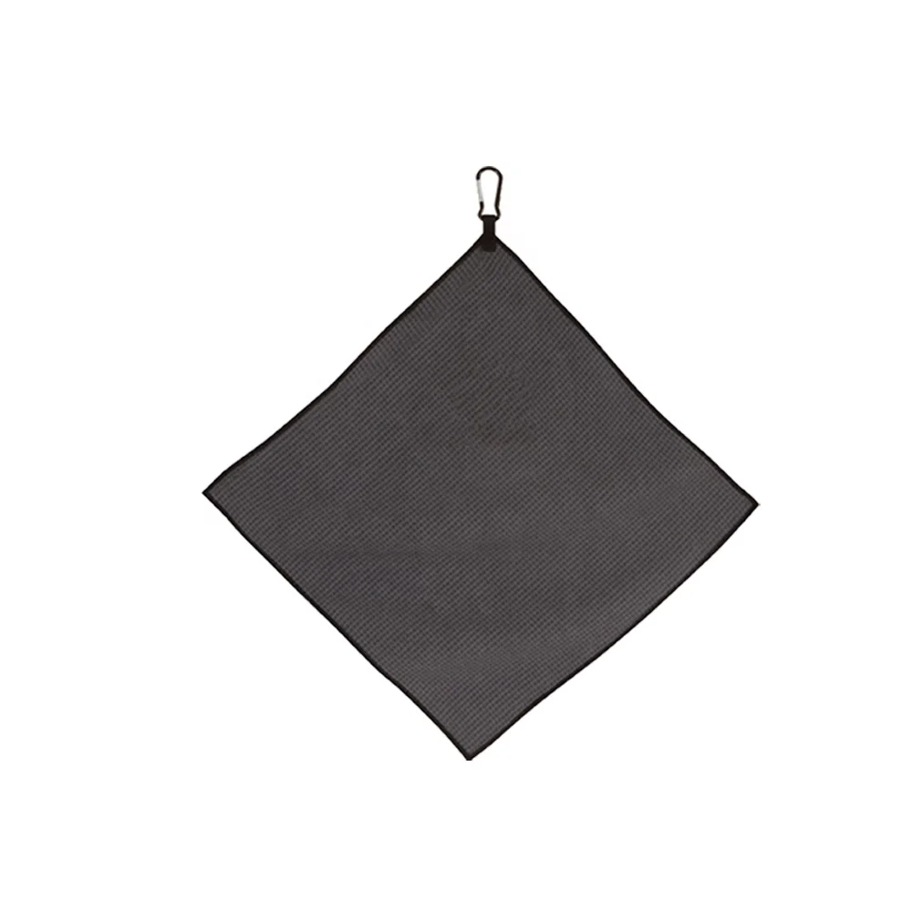 Custom Embroidered Logo Sublimation Magnetic Grommet Hook Golf Towel Microfiber Waffle Golf Accessories Golf Towel