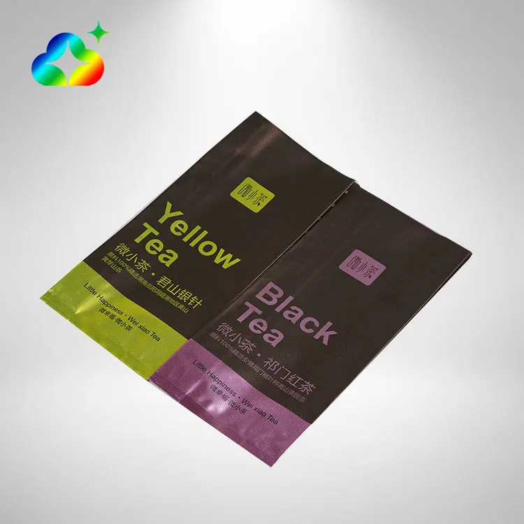 Custom Printed 3 Side Seal Bolsas Para De Cafe Flat Bottom Empty Coffee Bean Tea Packaging Bags For Loose Tea