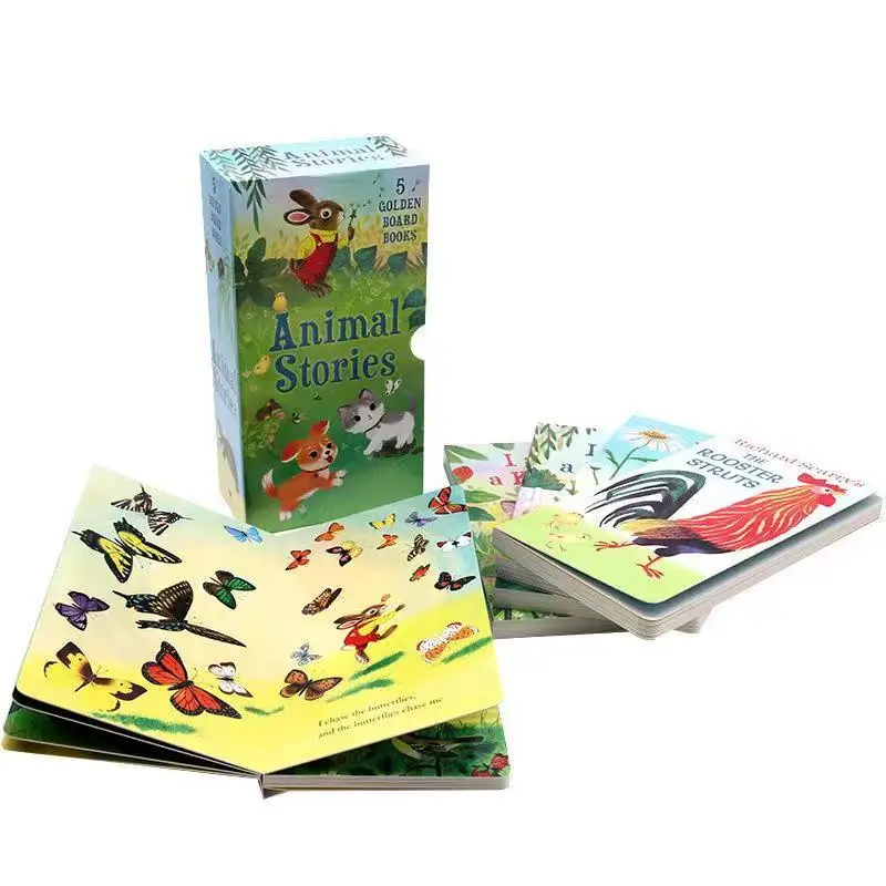 Wholesale 5 pcs Board Books Animal Stories  I am a Bunny Growing up Children Audio Books Educational Children for Kids