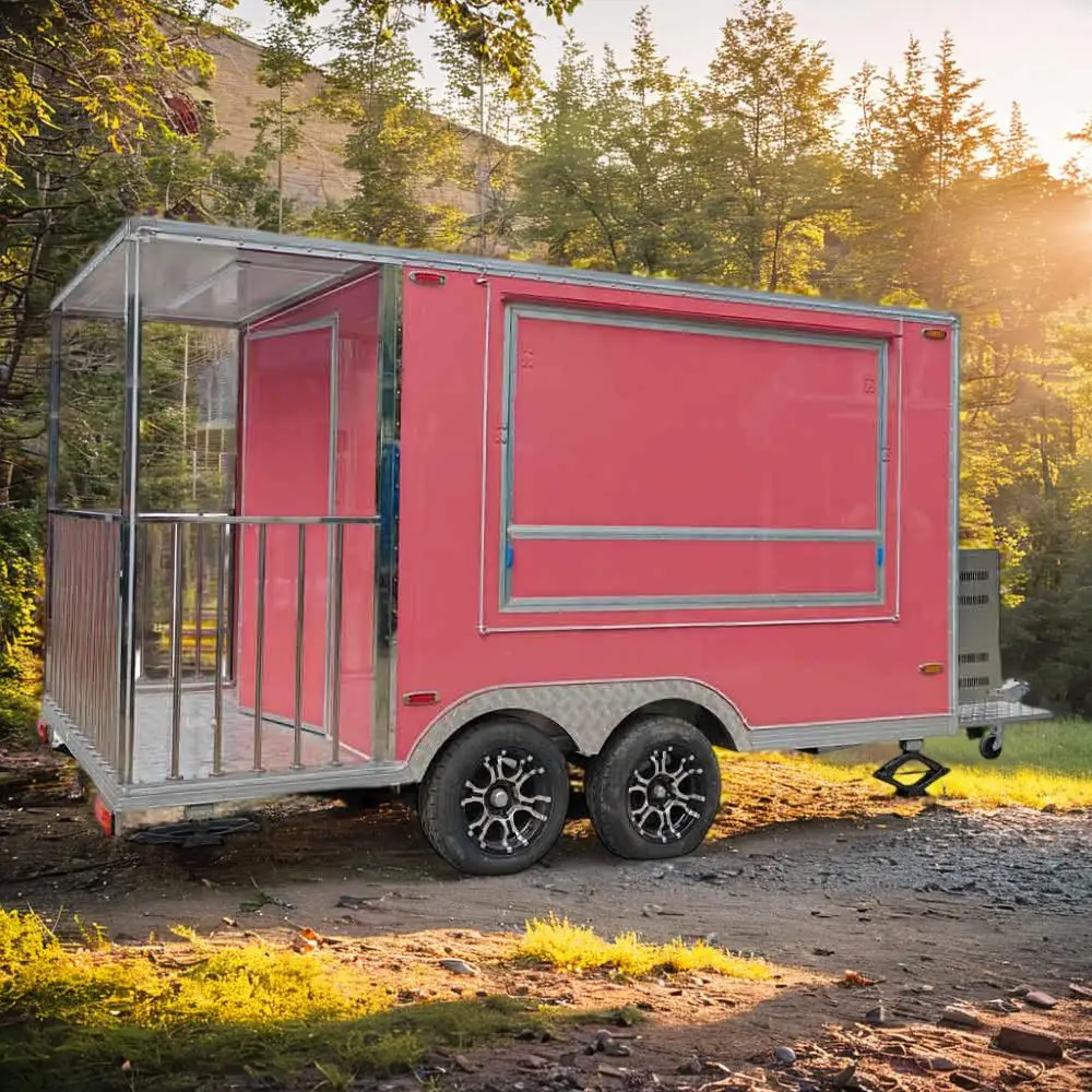 16 ft uk us standard empty fast food cart catering taco cooking equipment cabinets food truck trailer