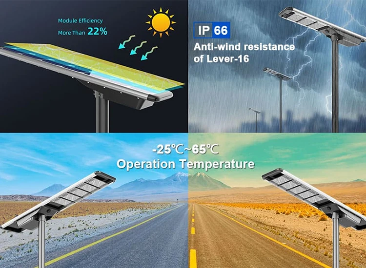 All in one outdoor 100w 150w solar street light with motion sensor