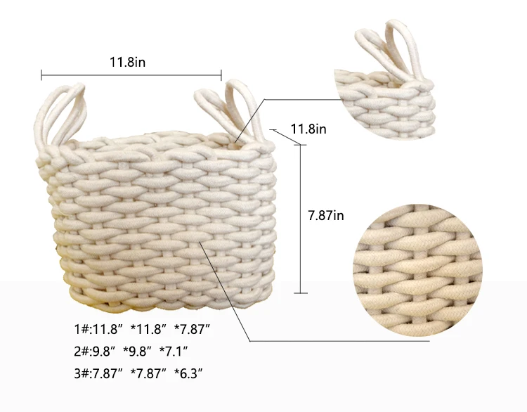 toy storage Custom hand-woven basket multi-functional large capacity storage and cleaning laundry basket