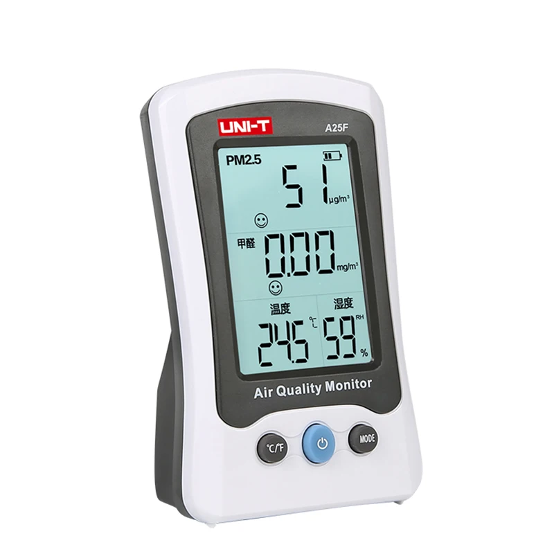 UNI-T A25F PM2.5 Meter Air Quality Monitors Formaldehyde Detector Temperature and Humidity Meter Four tests