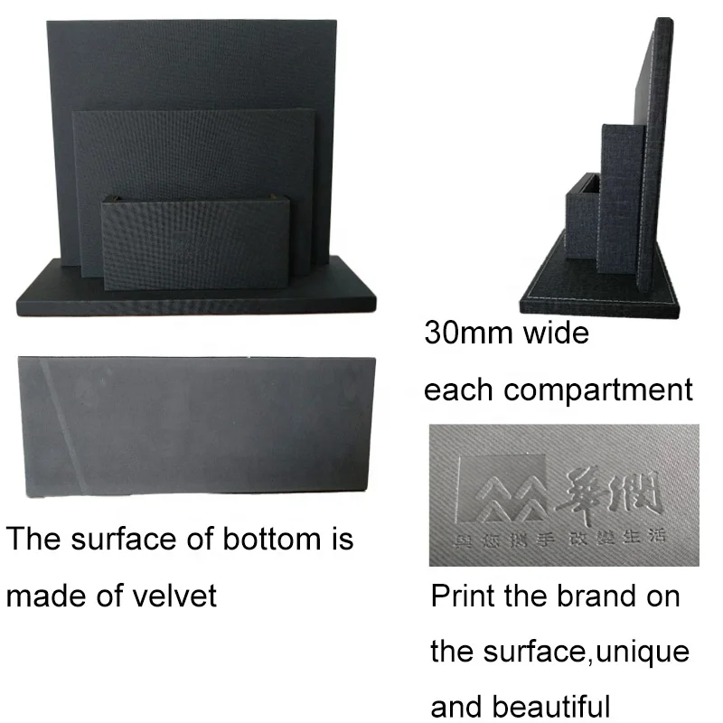 Hotel supplies big black PVC leather catalog brochure holder display stand