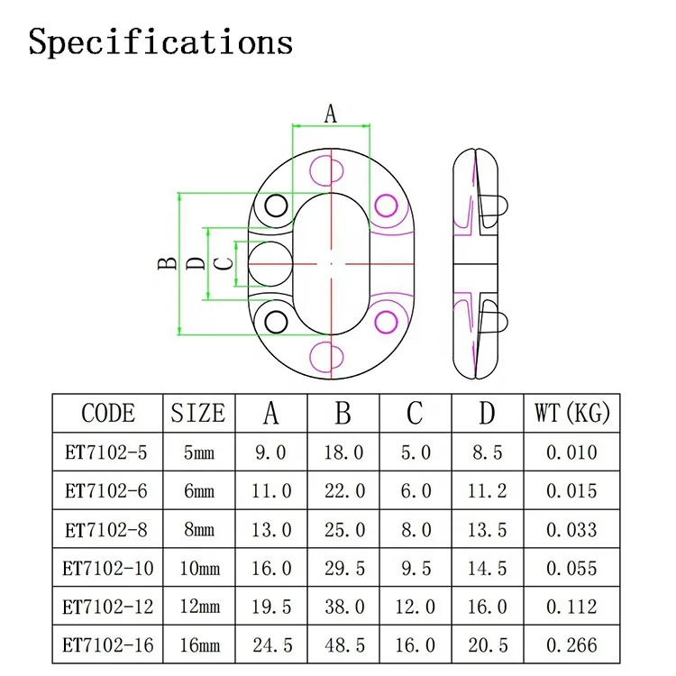 316 Stainless Steel Quick Connecting Rivet Ring SS 316 Metal Riveted Link Connection O Ring