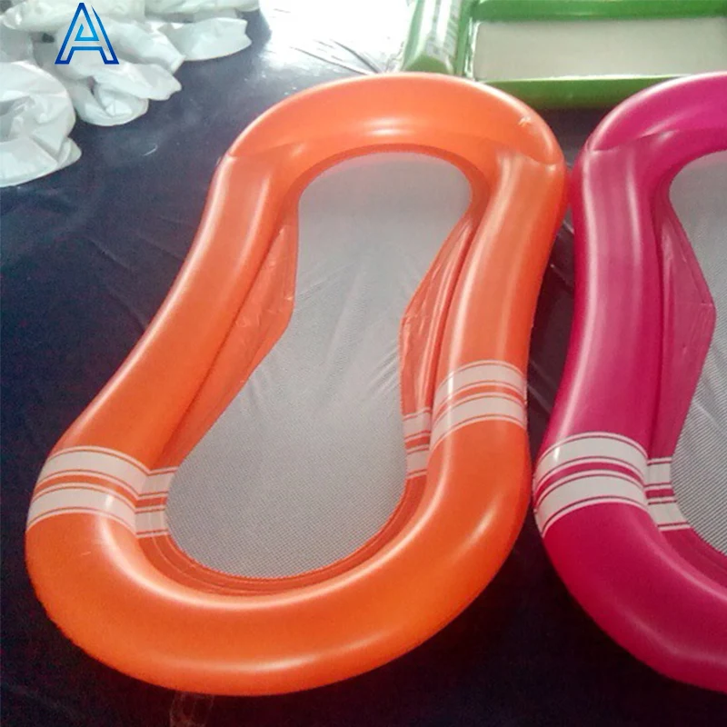 Net fabric PVC air blow inflatable summer pool water float air mat water bed lounge lounger mattress toy