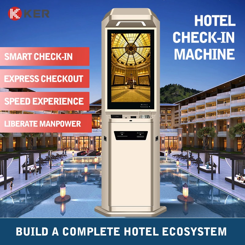 32 inches hotel self service kiosk camera+qr-code scanner+thermal printer pos self service kiosk self service kiosk hotel