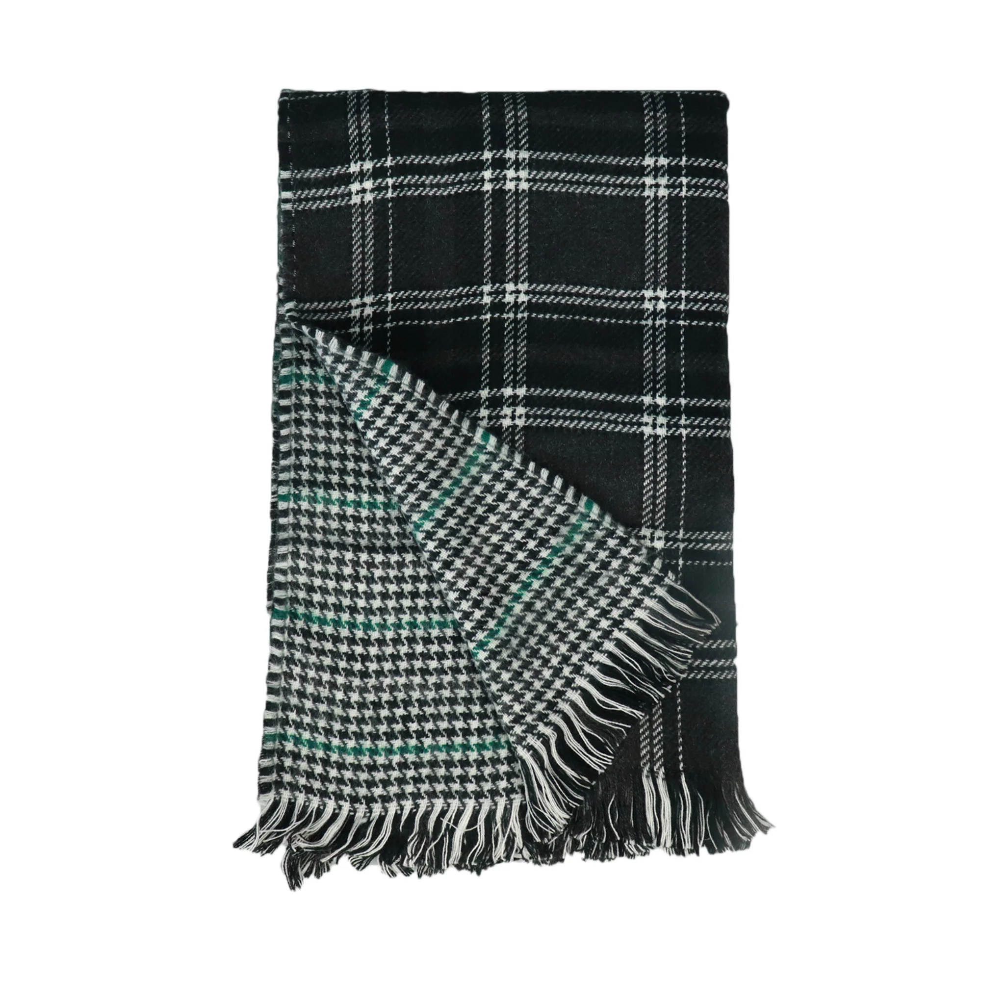The manufacturer directly supplies new fashion, warm, high-quality and best-selling double-sided knitted scarves, plaid scarves