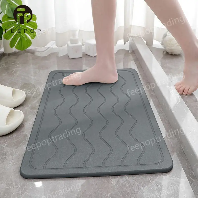 [Feepop] Stone Bath Mat Designer Diatomite Bathroom Mat