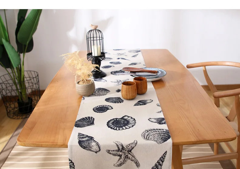 
Hot sale cotton linen fabric table runner for home decoration 