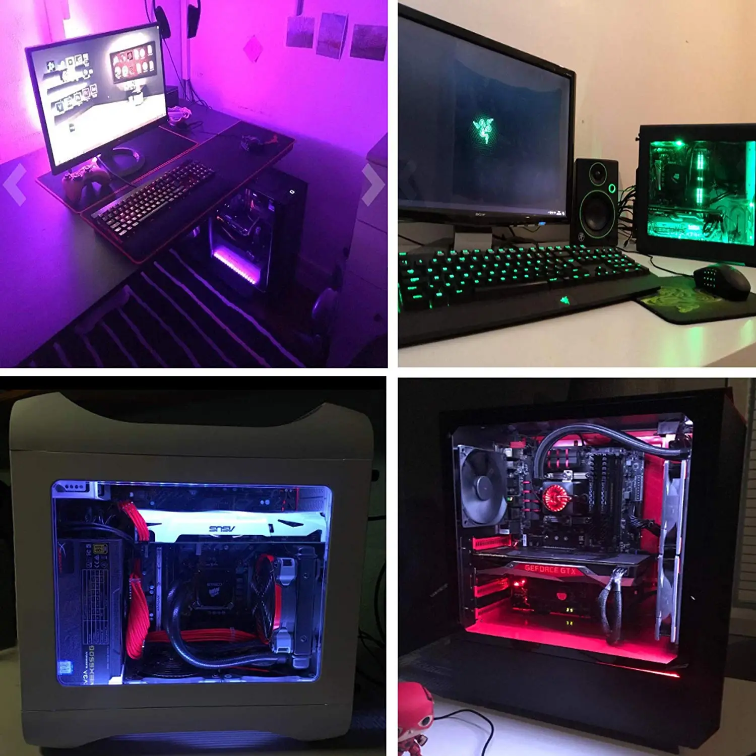 RGB LED Strip Light for Motherboard with 4 Pin RGB Header (+12V, G,R,B), Computer Case DIY Lighting for ASUS, Gigabyte, MSI
