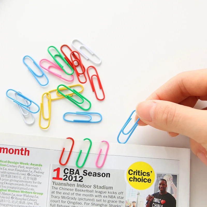 Высококачественные пластиковые цветные пластиковые упаковочные Зажимы для бумаги 35 / 70 шт. в одной коробке металлические зажимы для бумаги